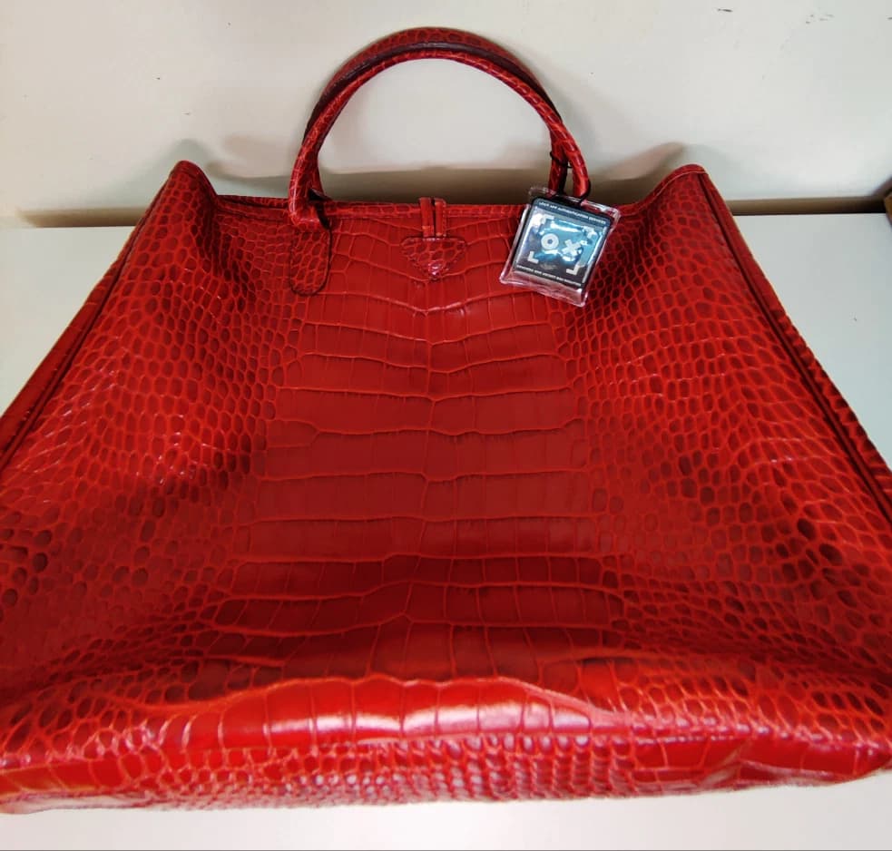 Longchamp Le Roseau Red Tote Bag - Image 3